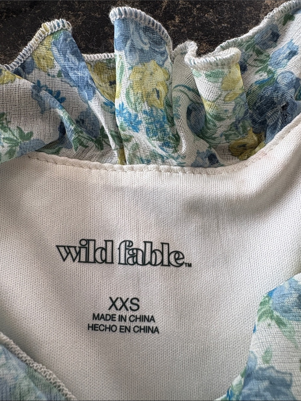 wild fable Blue & Yellow Floral Ruffle Tie-Front Cami - Picture 2 of 5